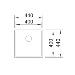 Zlewozmywak Blanco ZEROX 400-U STAL DURINOX Z KORKIEM INFINO 521 558